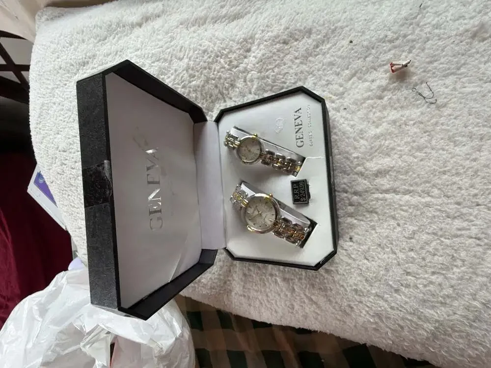 Geneva Classic Collection Matching His and Hers Quartz Wrist Watch Gift Set